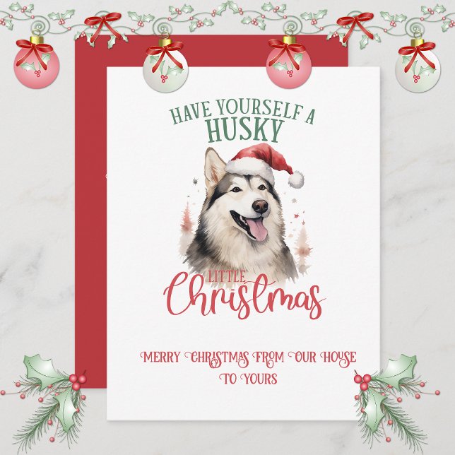 Huskey Whimsical Christmas | Julkort (Skapare uppladdad)