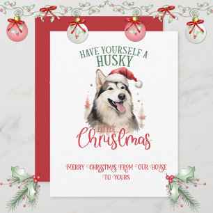 Huskey Whimsical jul Julkort
