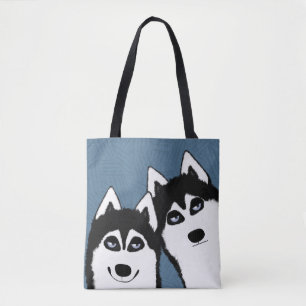 Huskies Allover Tote Bag Tygkasse
