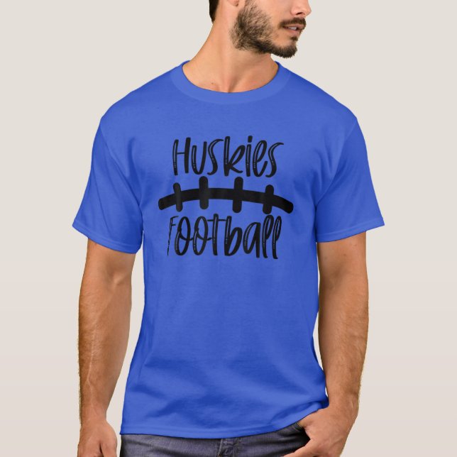 Huskies Football School Spirit Team Mascot Game Ni T Shirt (Framsida)