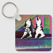 Huskies Howlin' Blues Keychain