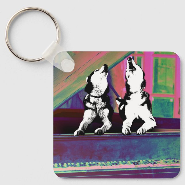 Huskies Howlin' Blues Nyckelring (Framsida)