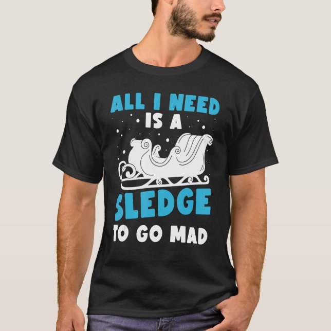 Huskies Hund Sled Rider Sledding Mushing 2 T Shirt (Framsida)