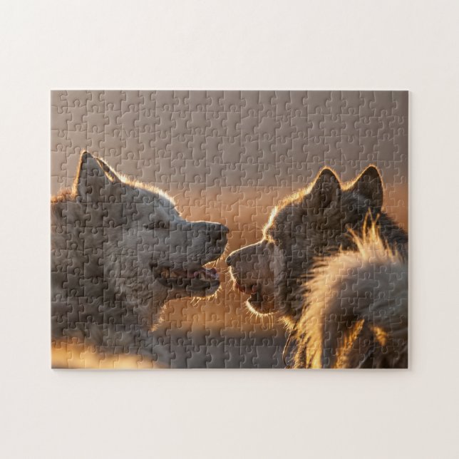 Huskies Puzzle Pussel (Horisontell)