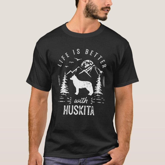 Huskita Life Bättre Mamma Pappa Hund T Shirt (Framsida)
