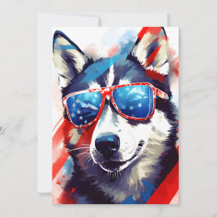 Husky 4:e juli Independence day Julkort
