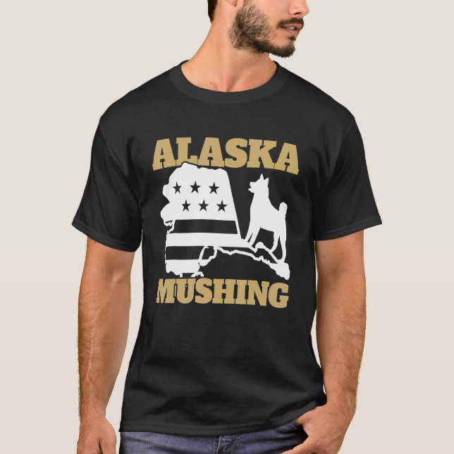 Husky Alaska Mushing T Shirt (Framsida)