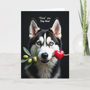 Husky älskar dig styvmamma-kort kort