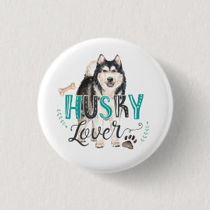 Husky Älskare Button Knapp