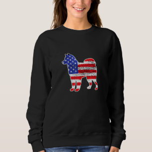 Husky American Flagga Patriotic Husky Hund 4:e Jul T Shirt