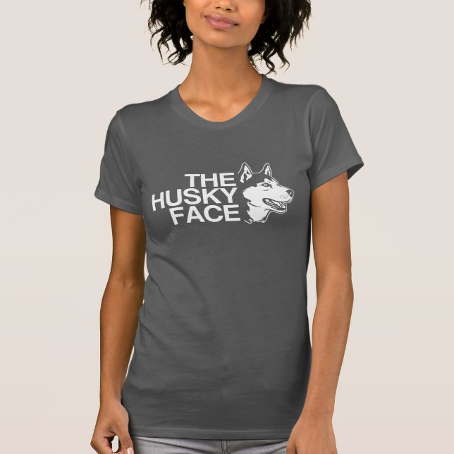 Husky Ansikte, Siberian husky Hund Ansikte T Shirt (Framsida)