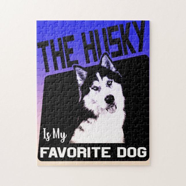 Husky är min favorit Hund, Siberian husky Pussel (Vertikal)