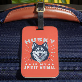 Husky är min själ, dansk, Majestic Husky Hund Bagagebricka