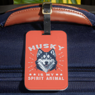 Husky är min själ, dansk, Majestic Husky Hund Bagagebricka
