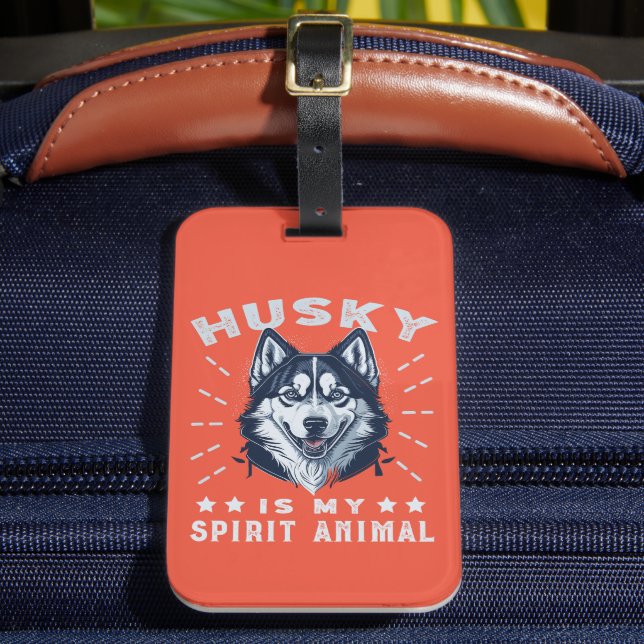 Husky är min själ, dansk, Majestic Husky Hund Bagagebricka (Framsida Insitu 2)