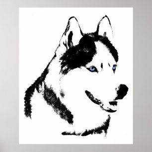Husky Art Print Sled Hund Art Poster Husky Gifts