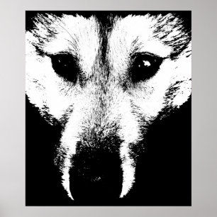 Husky Art Print Sled Hund Art Poster Valper för Va