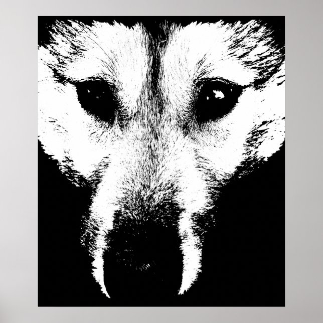 Husky Art Print Sled Hund Art Poster Valper för Va (Framsidan)