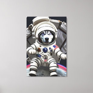 Husky Astronaut Kanvastryck