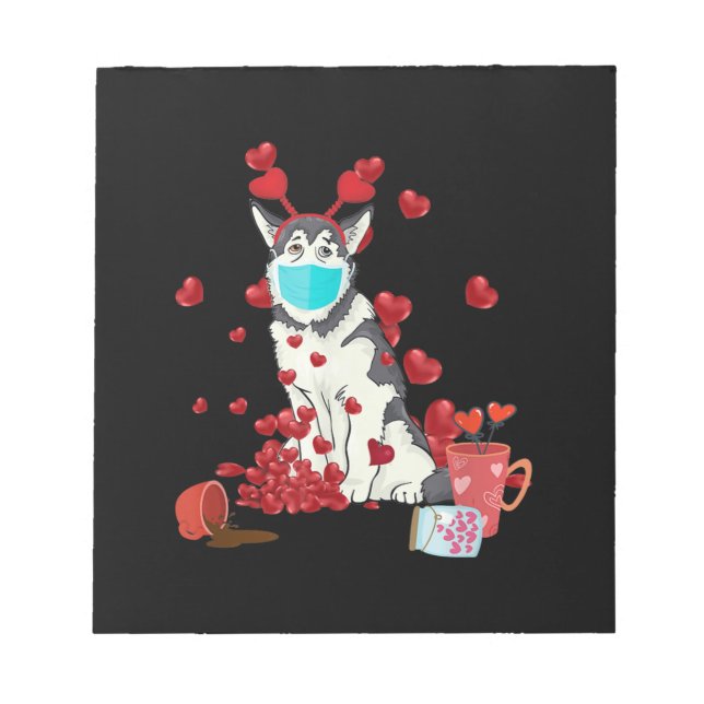 Husky Bära Ansikte Mask | Valentines day Gift Anteckningsblock (Framsida)