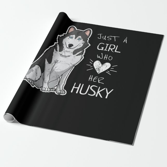 Husky | Bara en flicka som Kärlek sin Husky Hund Presentpapper (Utrullad)