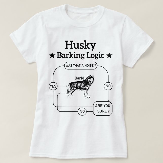 Husky Barking Logic Funny Siberian Hund Sarcastic T Shirt (Design framsida)
