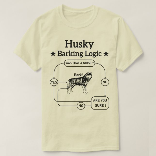 Husky Barking Logic Funny Siberian Hund Sarcastic T Shirt (Design framsida)