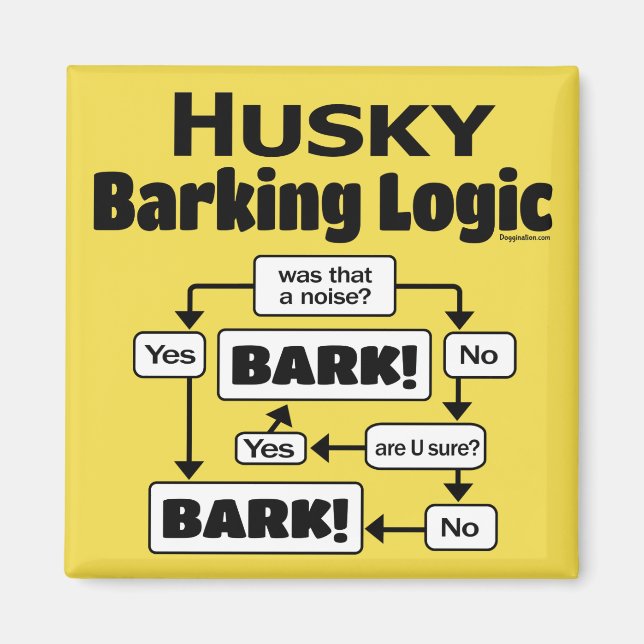 Husky Barking Logic Magnet (Framsidan)
