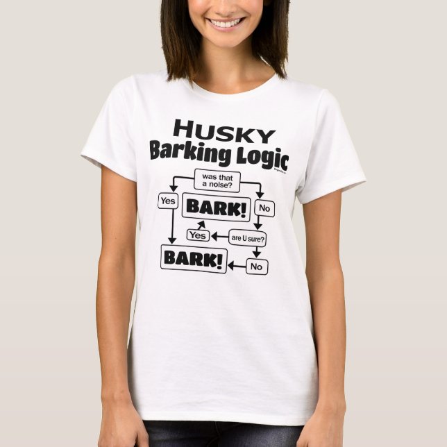 Husky Barking Logic T Shirt (Framsida)