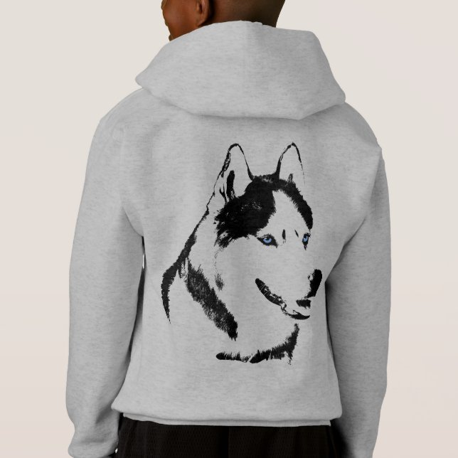 Husky Barn Hoodie Barn Hund Puppy Sweatshirt T-shirt (Baksida)
