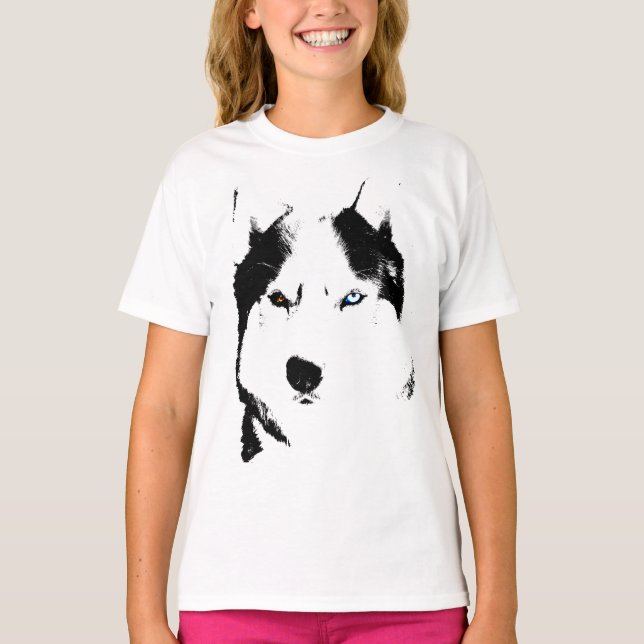 Husky Barn Shirts Sled Hund Barn Husky Sweatshirt T-shirt (Framsida)