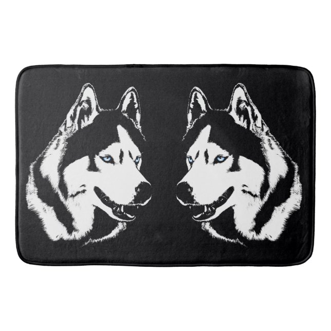 Husky Bathmat Husky Malamute Bath Decor Badrumsmatta (Framsidan)