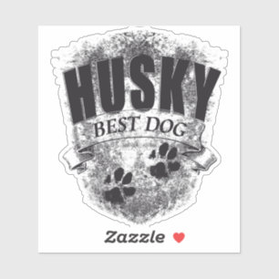 HUSKY BEST HUND Pfotenabdruck vintage Klistermärken