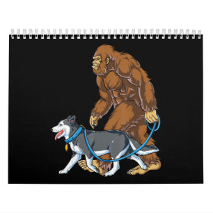 Husky Bigfoot Hund Walk Siberian husky Sasquatch Kalender