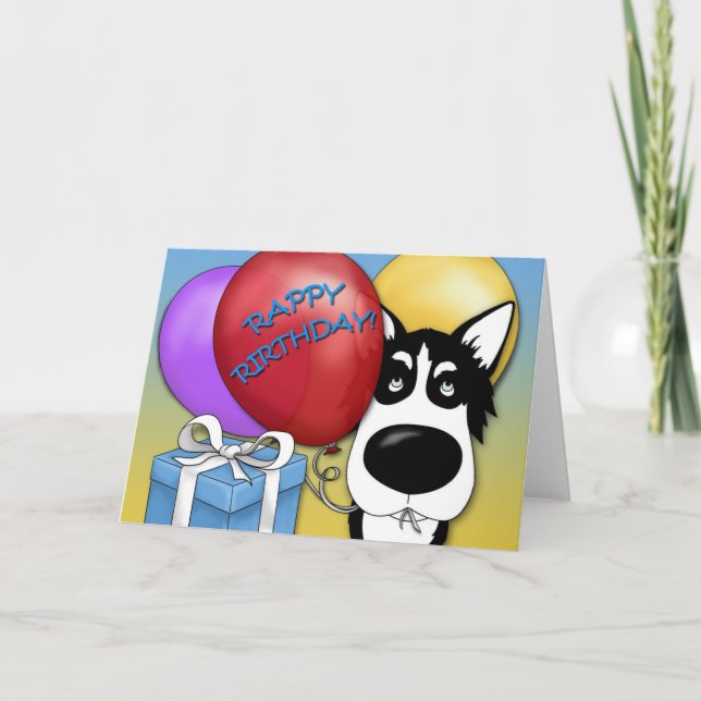 Husky Birthday-kort Kort (Framsida)