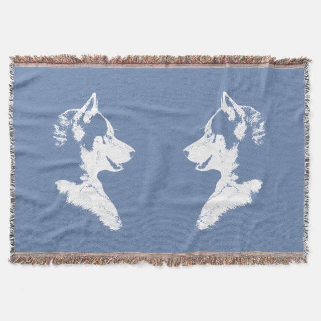 Husky Blanket Siberian husky Hund Throw Blankets Filt (Framsidan)