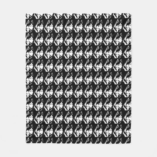 Husky Blanket Siberian husky Sled Hund Blankets Fleecefilt (Framsidan)