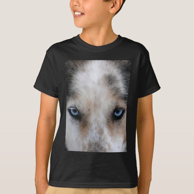 Husky blått synar T-tröja Tee Shirt (Framsida)