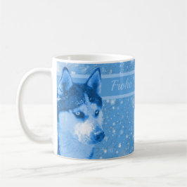 Husky blau Frohe Weihnachten Daddy Kaffemugg