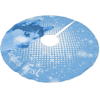 HUSKY blau Frohes Fest Julgransmatta Borstad Polyester