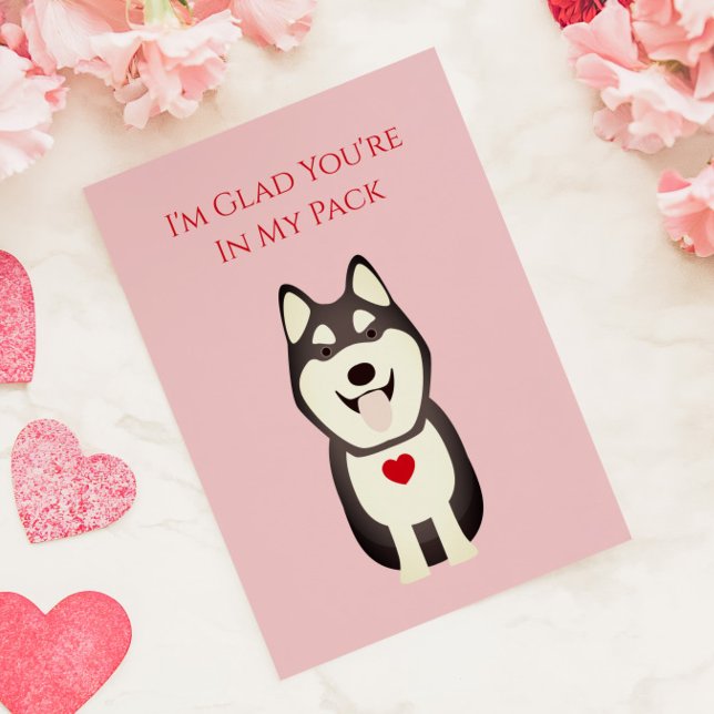 Husky Card, Hund Valentine, Alla hjärtans dag Anteckningskort (Skapare uppladdad)