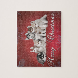 Husky christmas pussel