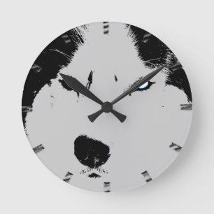 Husky Clock Varg Husky Sled Hund Wall Clock Rund Klocka