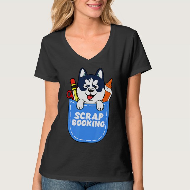 Husky Craiting Scrapbook T Shirt (Framsida)