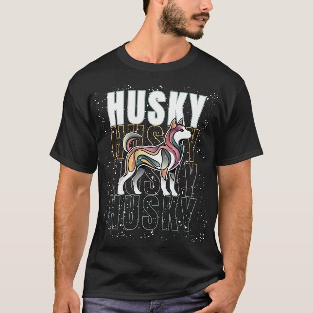 Husky Cute Design T Shirt (Framsida)