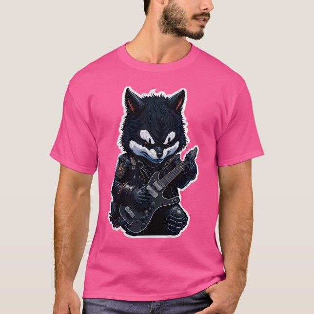 Husky Cute Metalhead T Shirt (Framsida)