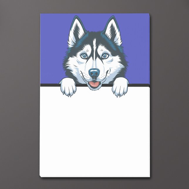 Husky Cute Siberian husky Puppy Hund älskare-gåvor Post-it Block (Cute Husky Post-it Notes with a peeking Siberian Husky for dog lovers.)