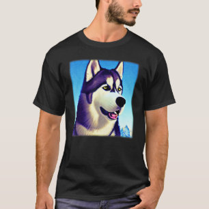 Husky-design hund-grafik ansikte med Sibirien T Shirt