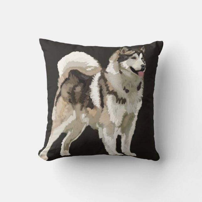 Husky Digital Teckning på Cushion Kudde (Framsida)