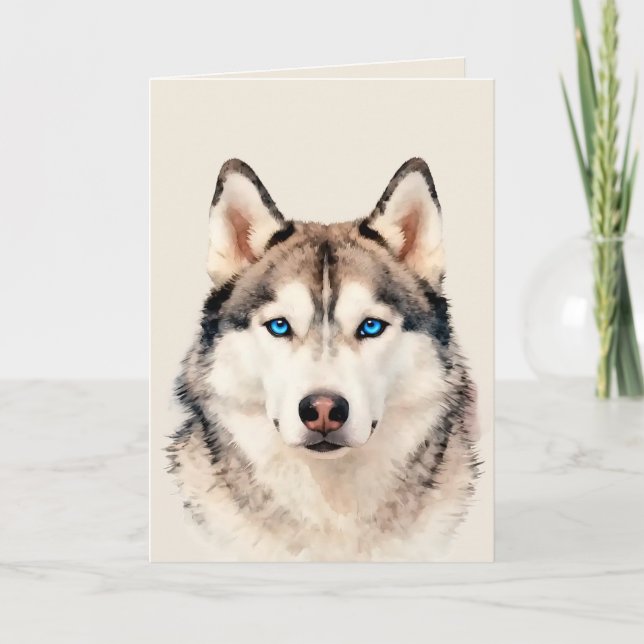Husky Dog Art Design Card Kort (Framsida)